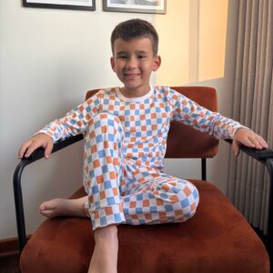 PJ CHECKERED PIMA #FunnyBlue