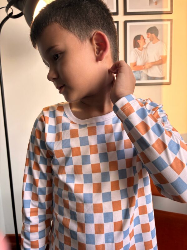 PJ CHECKERED PIMA #FunnyBlue - Imagen 3