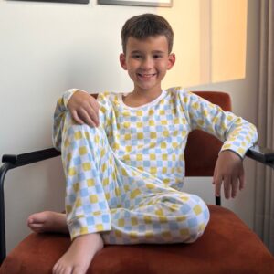 PJ CHECKERED PIMA #SkyLime