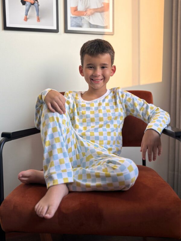 PJ CHECKERED PIMA #SkyLime