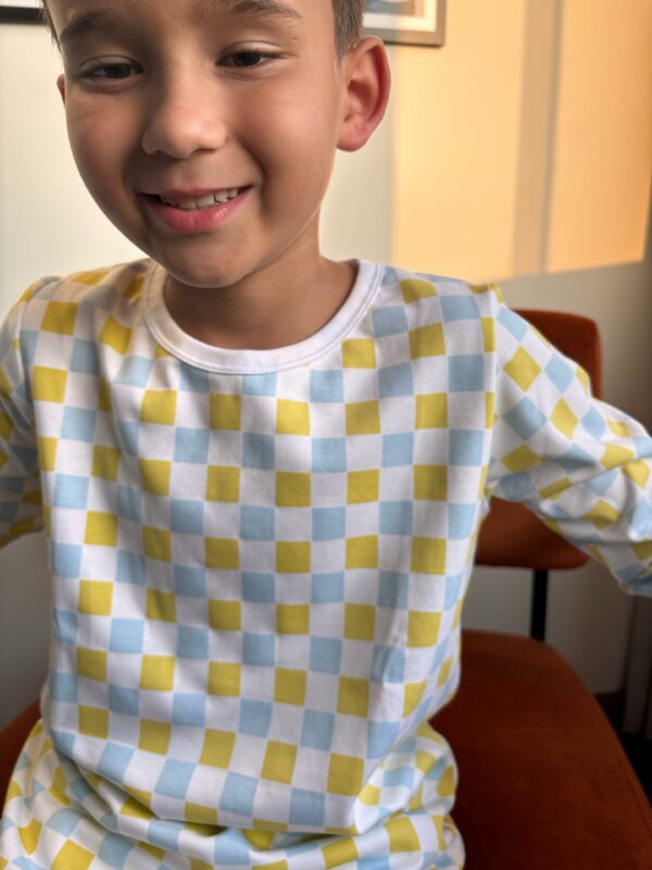 PJ CHECKERED PIMA #SkyLime - Imagen 3