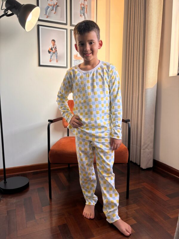 PJ CHECKERED PIMA #SkyLime - Imagen 2